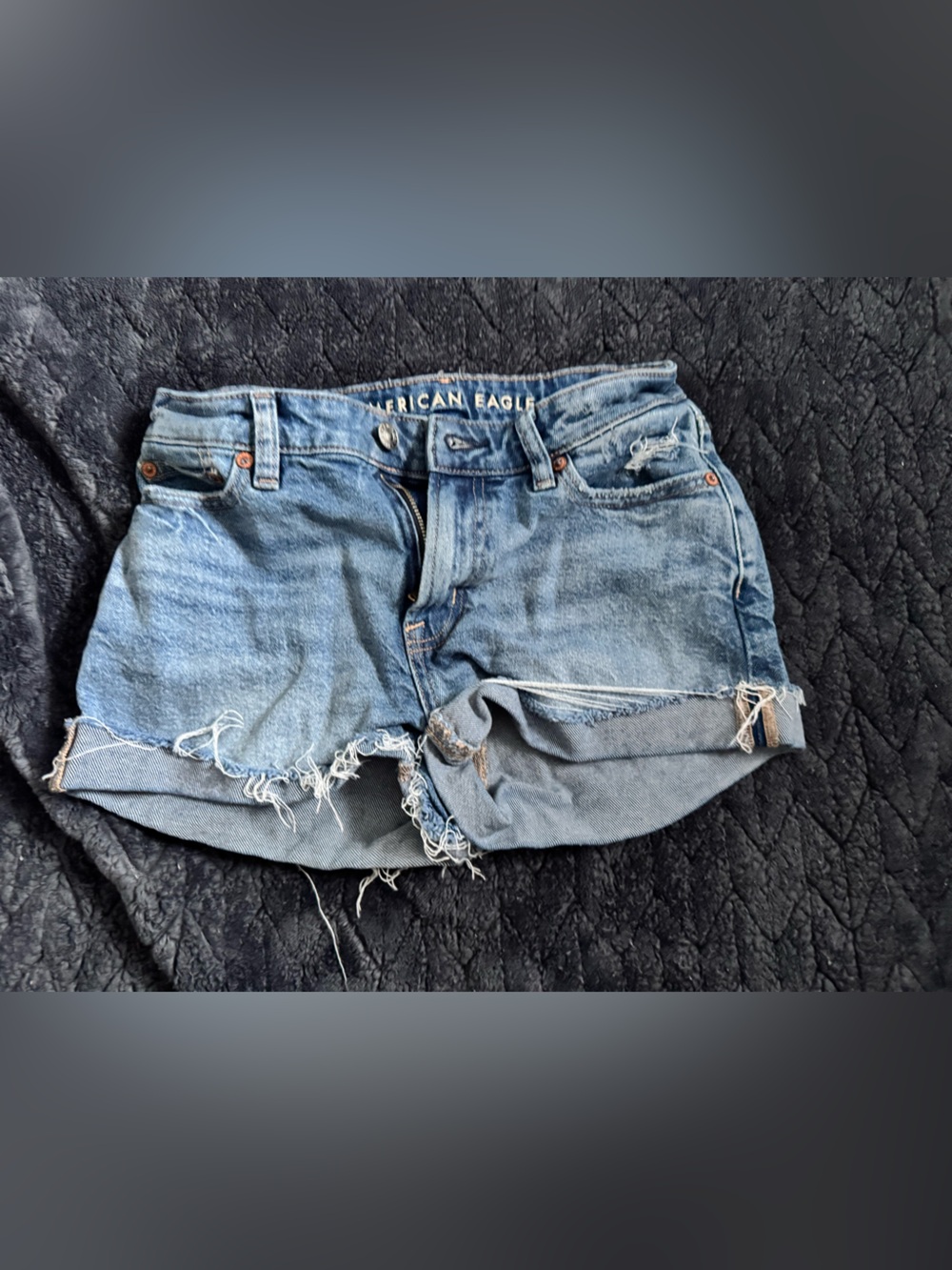 American Eagle Distressed Denim Cutoff Shorts - Light Blue